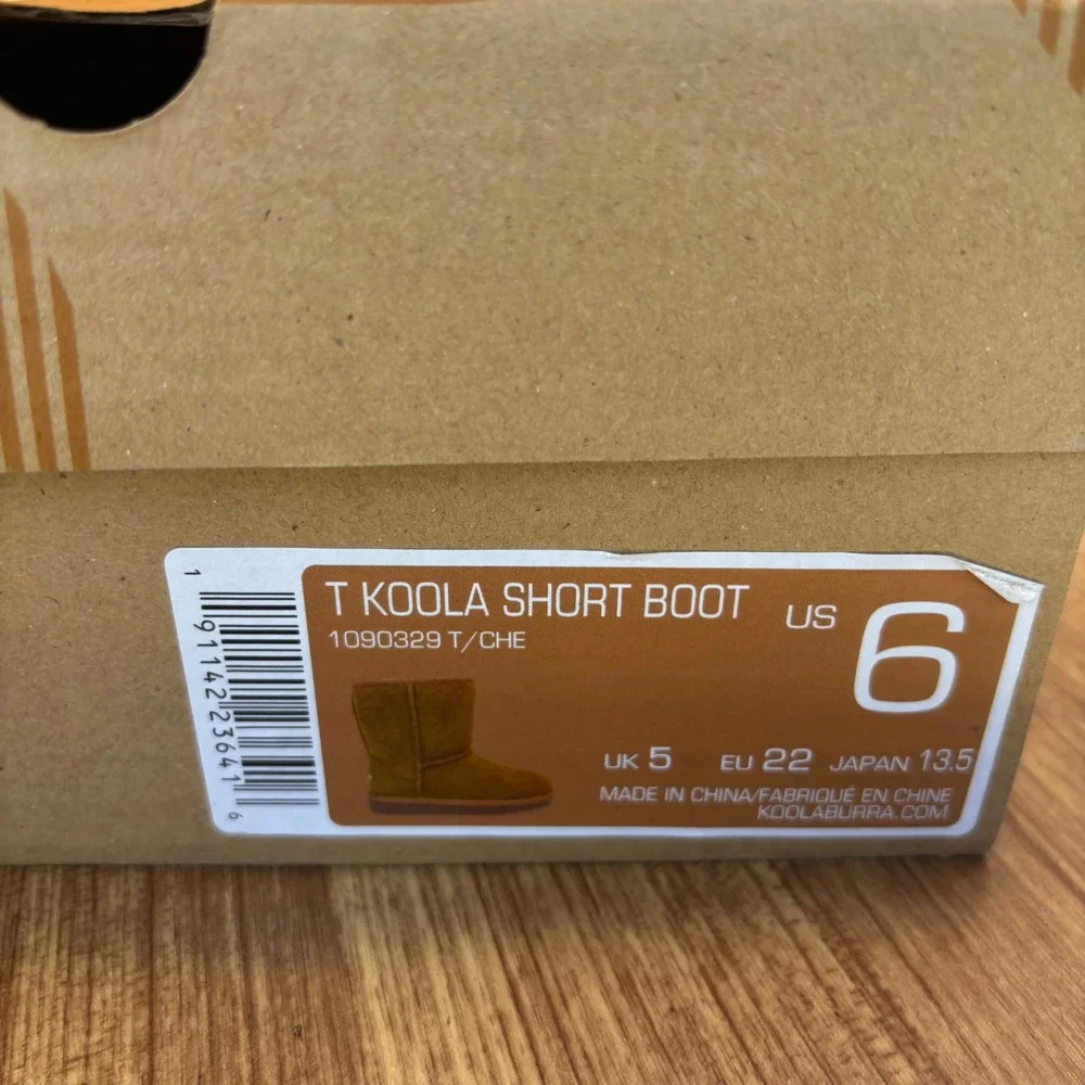 Koolaburra by UGG T Koola Short Boot Toddler 6 Chestnut Suede Faux Fur Worn Once